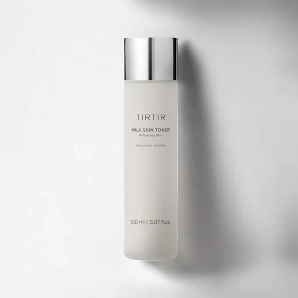 Bottle of [TIRTIR] Milk Skin Toner 150ml on a white background, known for its hydrating formula