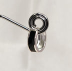 Sterling Silver Hoop Earrings with Black Enamel Inlay | Minimalist and Elegant Design