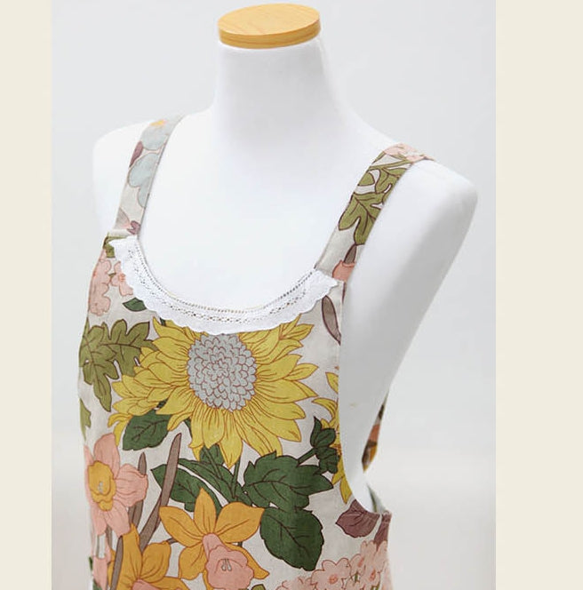 AURACASA Flower Mini Linen Apron 해바라기 앞치마