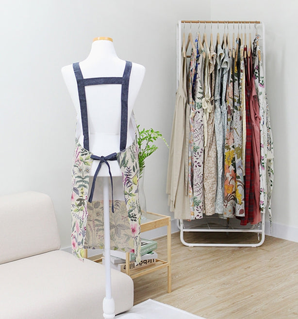 AURACASA Ramie Flower Waterproof Apron