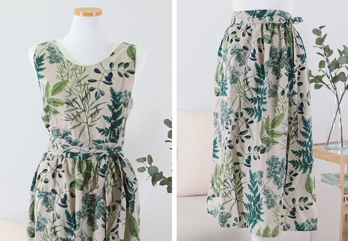 AURACASA  Beauty Olive long apron  올리브 롱 앞치마