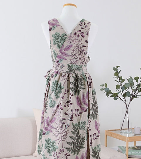 AURACASA  Beauty Olive long apron  올리브 롱 앞치마