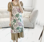 AURACASA | Beauty Olive apron High quality printed linen | 올리브 앞치마