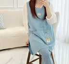 AURACASA | Ribbon Flower Basket embroidered Apron for women  |리본 꽃바구니 장식 앞치마