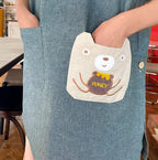AURACASA Gomgom's Pocket Button Apron 곰곰이 포켓 옆단추 앞치마