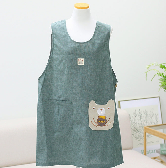 AURACASA Gomgom's Pocket Button Apron 곰곰이 포켓 옆단추 앞치마