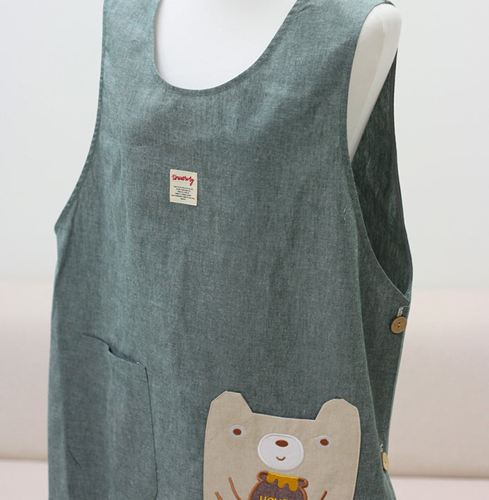 AURACASA Gomgom's Pocket Button Apron 곰곰이 포켓 옆단추 앞치마