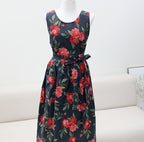 AURACASA Linen rose long dress Apron 린넨 장미  해방타운 백지영 스타일