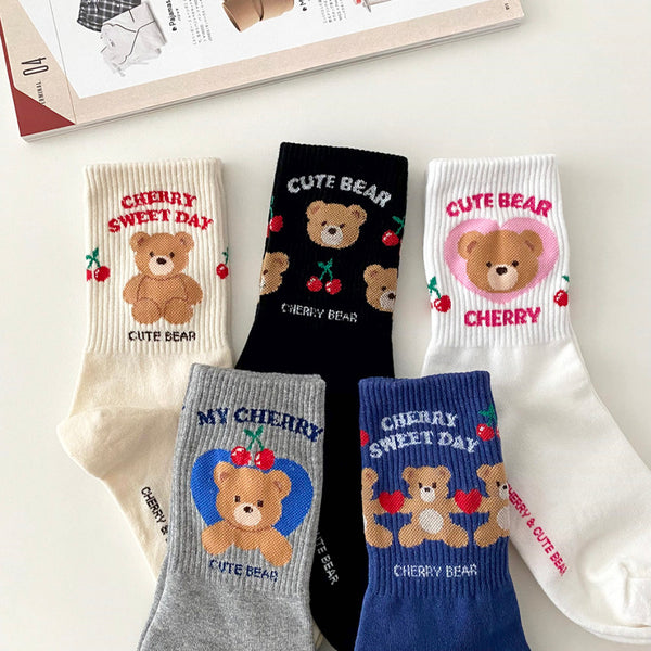 AURACASA Bear cute sports socks 곰도리 운동양말