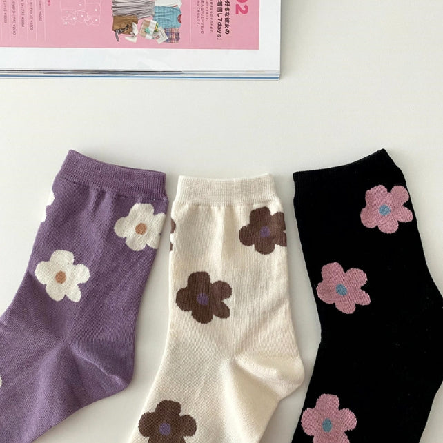 AURACASA  Cute flower socks   귀여운 꽃양말 7종류
