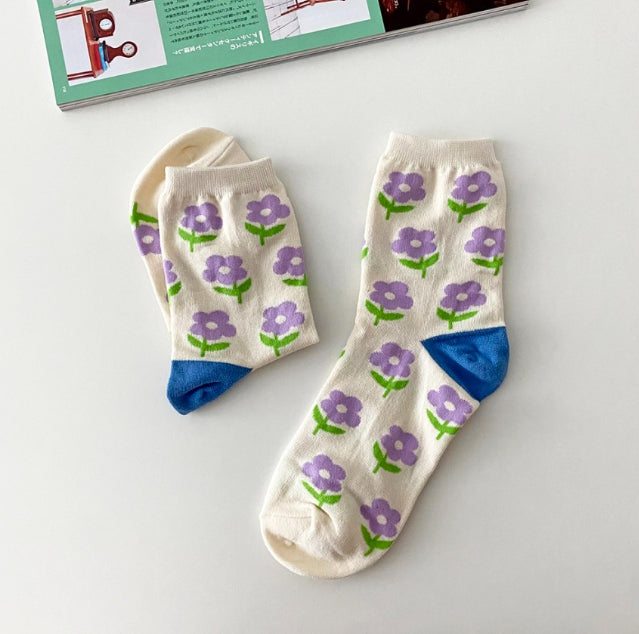 AURACASA  Cute flower socks   귀여운 꽃양말 7종류