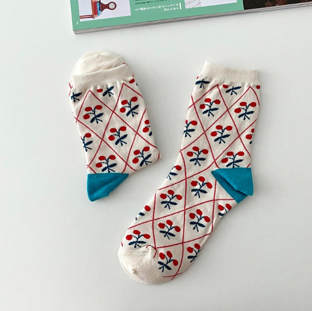 AURACASA  Cute flower socks   귀여운 꽃양말 7종류