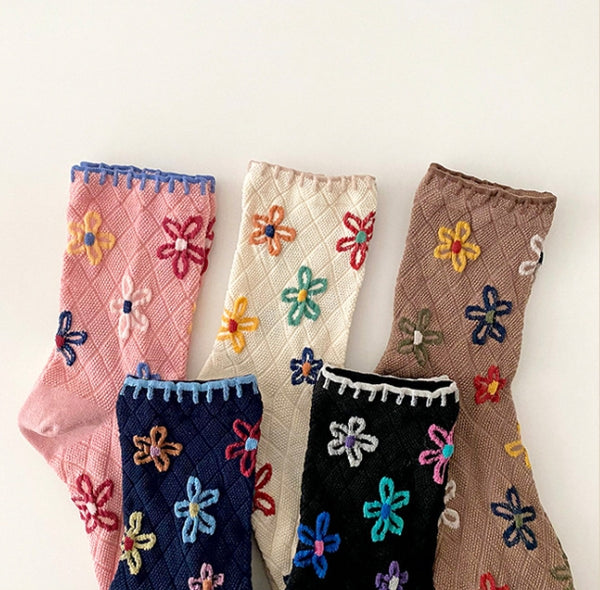 AURACASA Flower pattern socks 꽃무늬 5종
