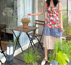 AURACASA Watercolor flower Denim linen mini apron  수채화 플라워 데님 린넨 미니 앞치마