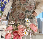 AURACASA Marshall Flower Linen Apron 마샬 플라워 린넨 H형 안감 방수 앞치마