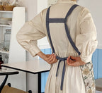 AURACASA Marshall Flower Linen Apron 마샬 플라워 린넨 H형 안감 방수 앞치마