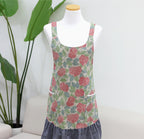 AURACASA Hydrangea mini denim frill apron 수국 미니 데님프릴앞치마