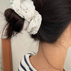 Flower shape hair elastic 4type Bundle  곱창머리끈 곱창밴드 꽃무늬 똥머리밴드 4개