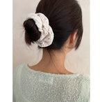 Flower shape hair elastic 4type Bundle  곱창머리끈 곱창밴드 꽃무늬 똥머리밴드 4개
