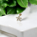 14K Gold Flower Cubic Zirconia  Piercing