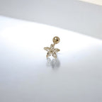 14K Gold Flower Cubic Zirconia  Piercing