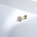 14K Gold Flower Cubic Zirconia  Piercing