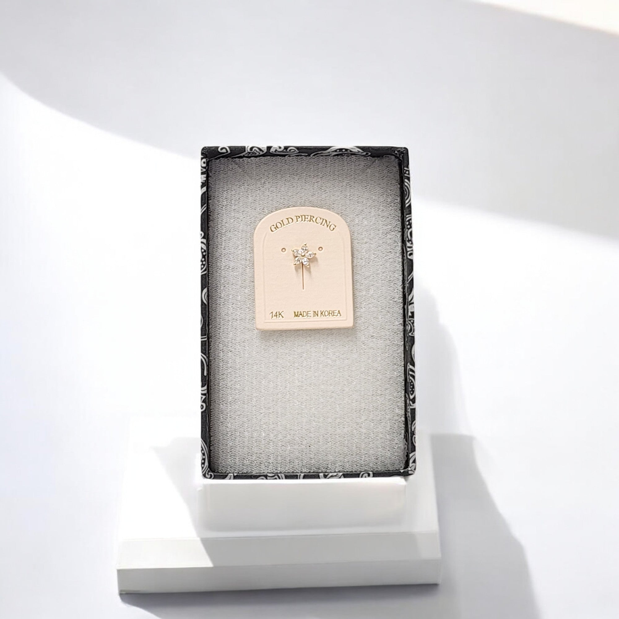 14K Gold Flower Cubic Zirconia  Piercing