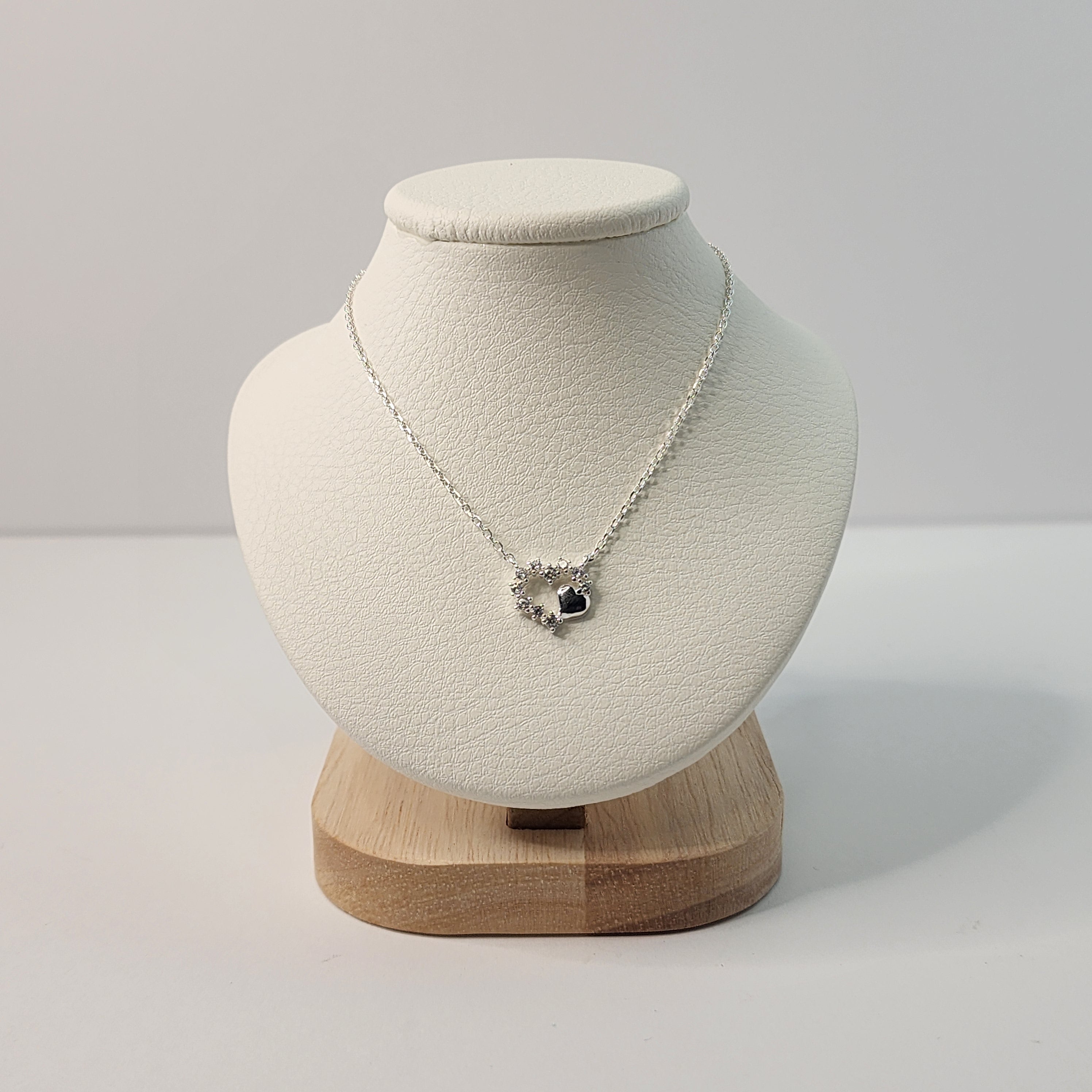 Korean Silver Eternal Heart Sparkle Necklace