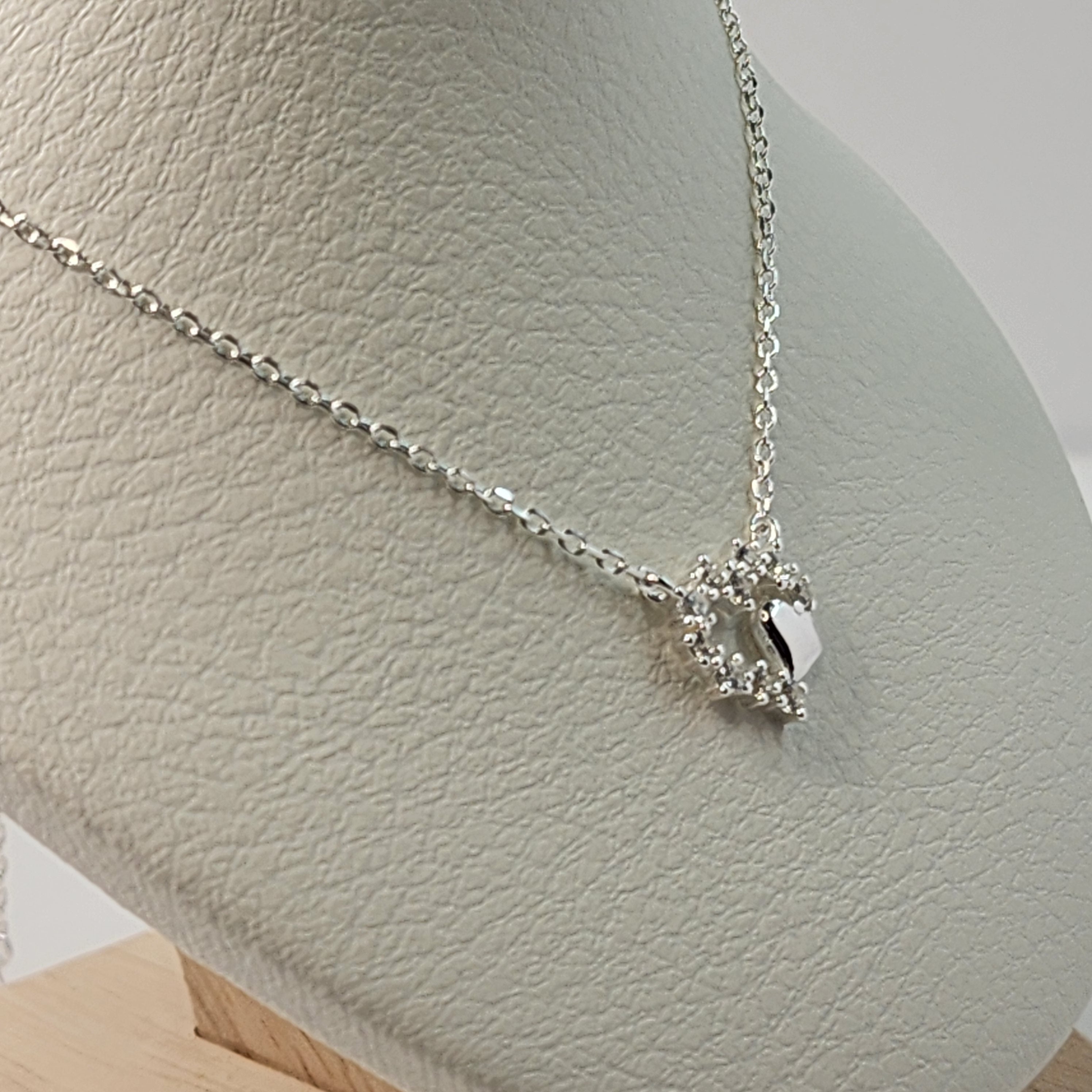Korean Silver Eternal Heart Sparkle Necklace