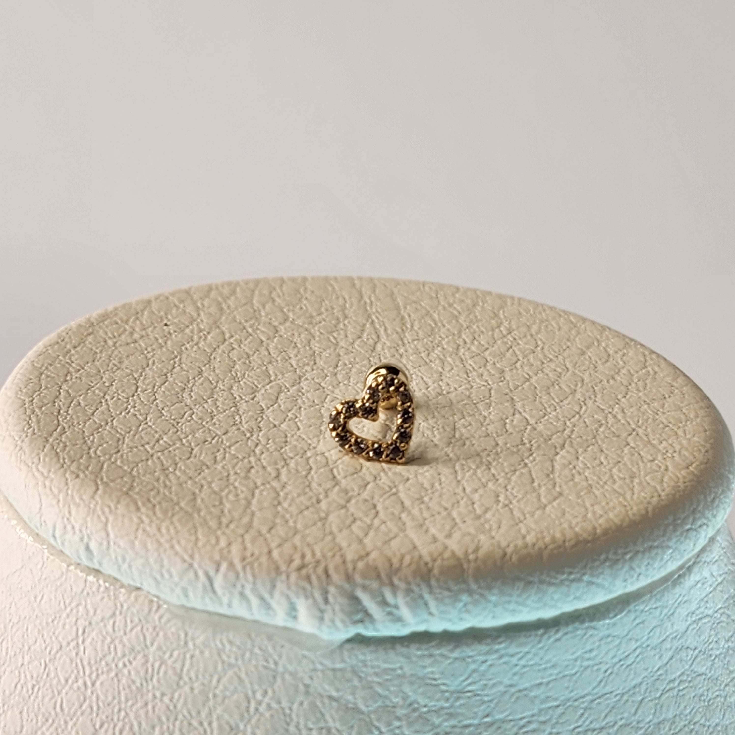 Golden Heart Glow - 14K Solid Gold Heart Piercing