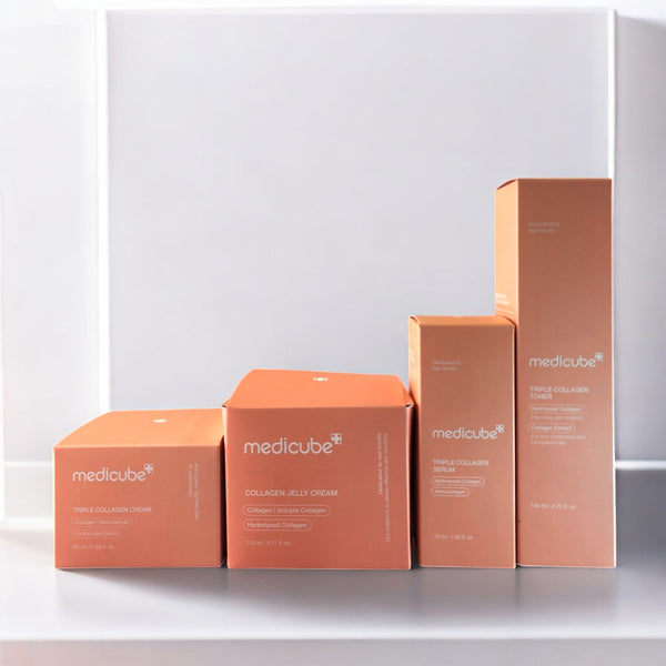 [Medicube] Triple Collagen Skincare Set – Hydrating & Anti-Aging Face Cream, Serum & Toner
