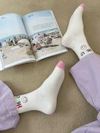 AURACASA Cute Gift Women 5 Pairs Socks Red Set 귀여운 5종 양말 레드세트