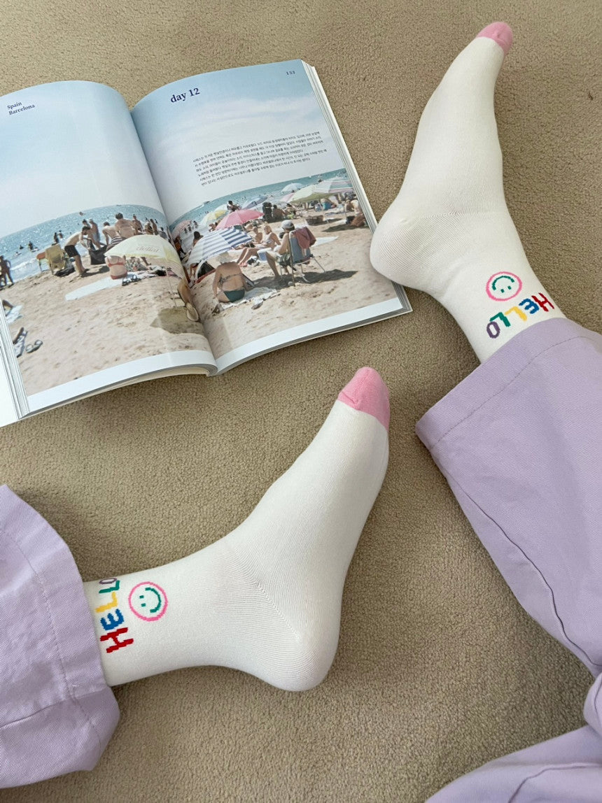 AURACASA Cute Gift Women 5 Pairs Socks Red Set 귀여운 5종 양말 레드세트