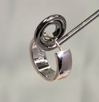 Sterling Silver Hoop Earrings with Black Enamel Inlay | Minimalist and Elegant Design