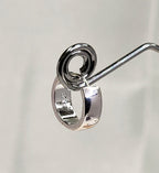 Sterling Silver Hoop Earrings with Black Enamel Inlay | Minimalist and Elegant Design