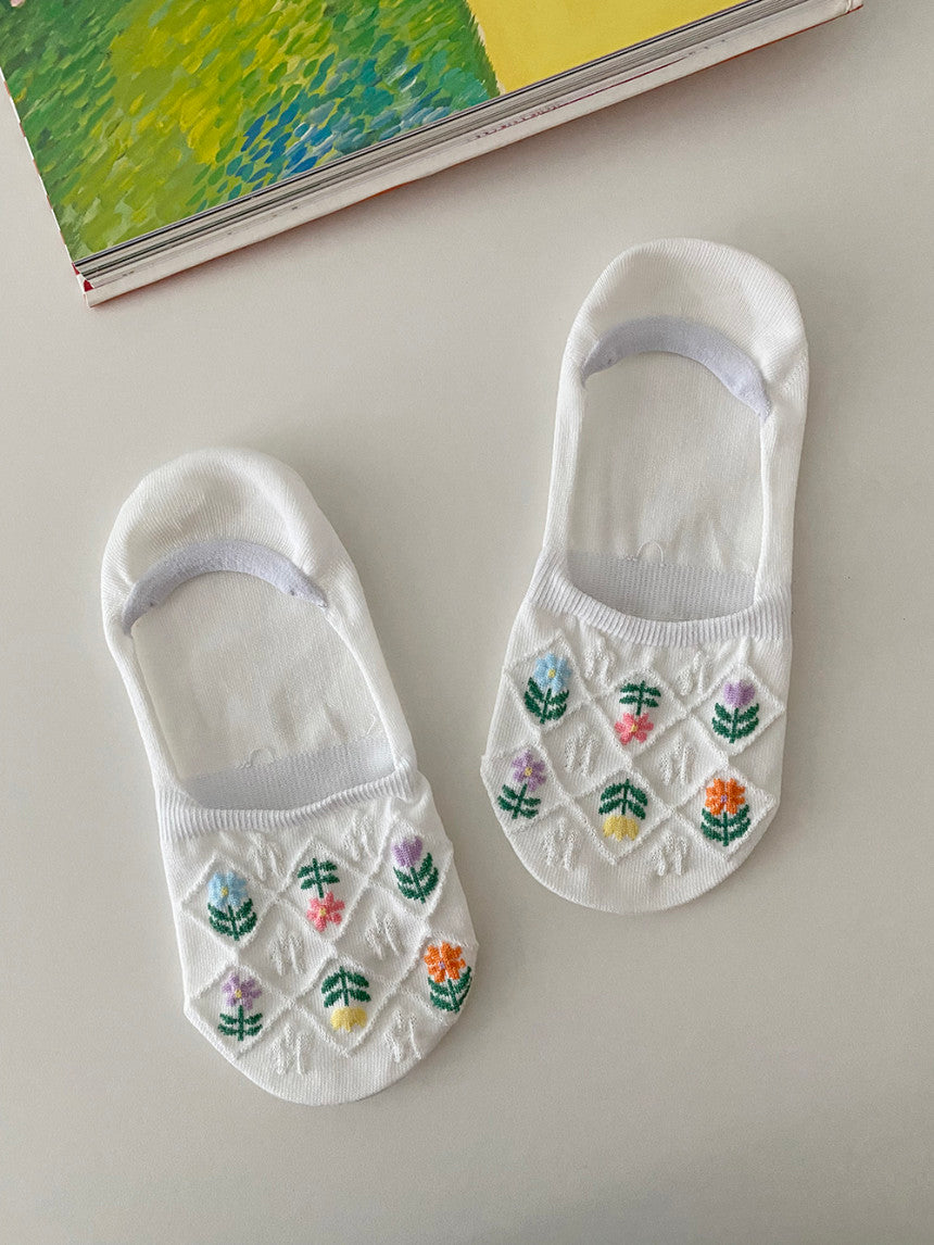 AURACASA  Flower fakesocks 레이스덧신 꽃 페이크삭스 4 Bundle