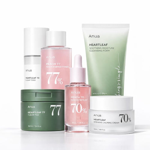 [ANUA] Basic2 COSMETICS 6-Piece Bundle – Deep Cleanse, Brighten & Soothe Full Routine