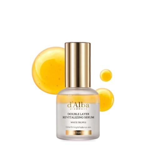 d'Alba white truffle double layer revitalizing bi-phase serum 30ml bottle for anti-aging hydration and radiance