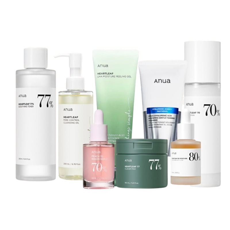 ANUA 8-Piece Korean Skincare Bundle – Heartleaf Complete Set