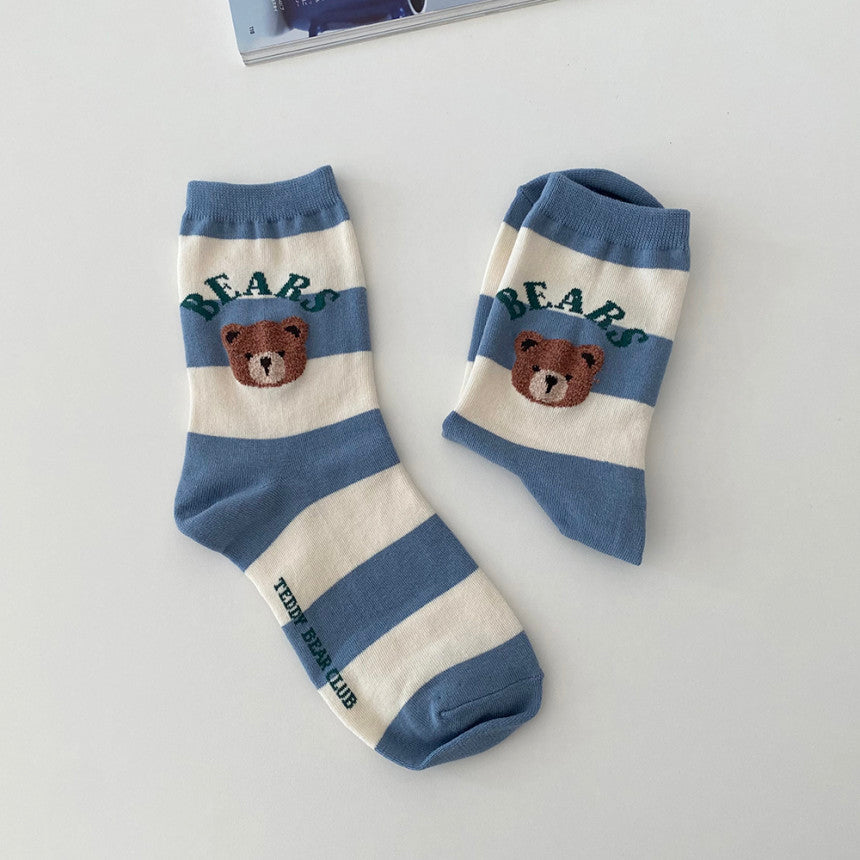 AURACASA Bear cute socks 5type 귀여운 곰 양말 5종