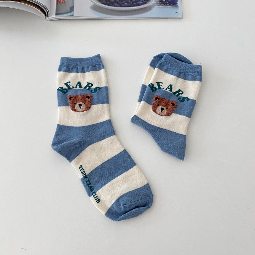 AURACASA Bear cute socks 5type 귀여운 곰 양말 5종