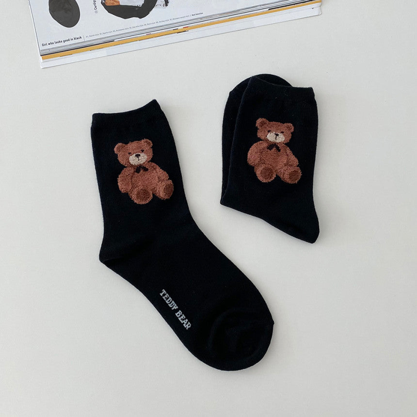 AURACASA Bear cute socks 5type 귀여운 곰 양말 5종