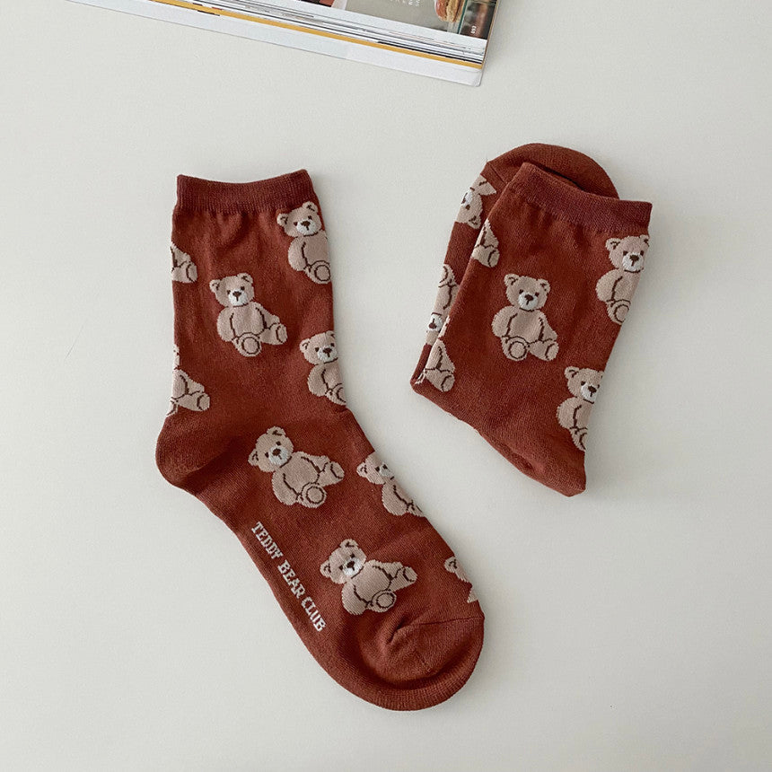 AURACASA Bear cute socks 5type 귀여운 곰 양말 5종