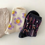 AURACASA Daily Women 5 Pairs Socks 14. Purple Set