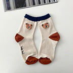 AURACASA Daily Women 5 Pairs Socks 01. Orange Beige Set
