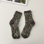 AURACASA Embroidered socks 여자 자수 양말