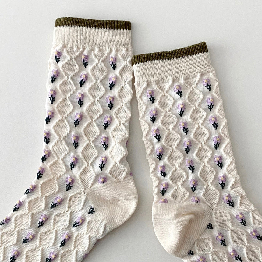 AURACASA Daily Women 5 Pairs Socks 14. Purple Set