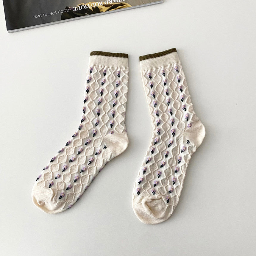 AURACASA Daily Women 5 Pairs Socks 14. Purple Set