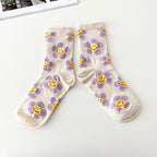 AURACASA Daily Women 5 Pairs Socks 14. Purple Set