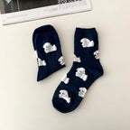 AURACASA Daily Women 5 Pairs Socks 08. Khaki blue set